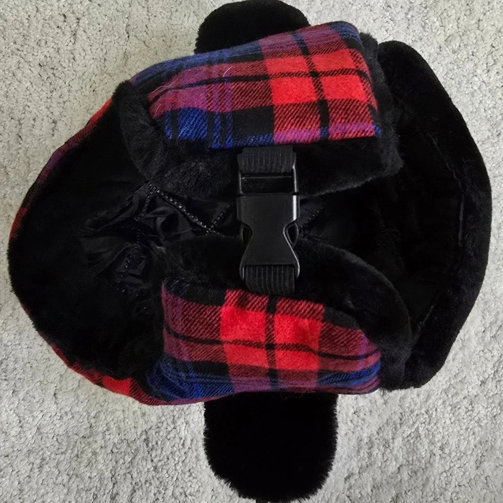 Harrisburg Senators Plaid Trapper Hat Faux Fur Earflap‎ One Size Ushanka
